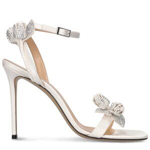 Mach & Mach Satin Crystal Embellishments Sandals with Tulips
